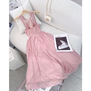 ĐẦM MIDI CỔ YẾM DÂY CHÉO
