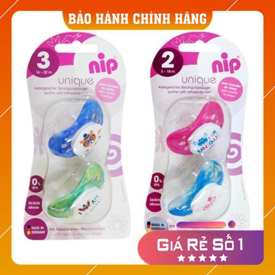 Ti ngậm chỉnh nha VÂN ĐÁ Nip Unique chống hô an toàn cho bé (không quai)