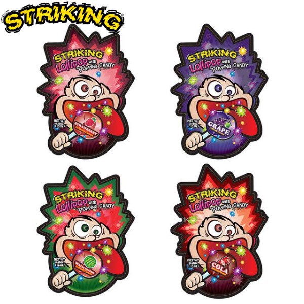 ( Bán sỉ ) Dây 12 gói Kẹo mút nổ Striking Lollipop 13.8gr