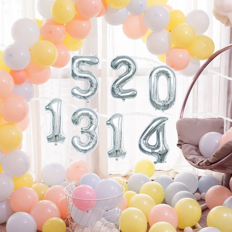 Bong Bóng Số 0-9 32Inch Trang Trí Tiệc