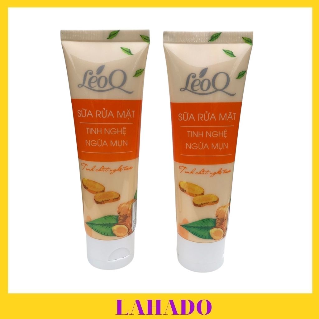 Sữa rửa mặt trắng da cho da mụn, da dầu dịu nhẹ tinh nghệ ngừa mụn LeoQ 60ml