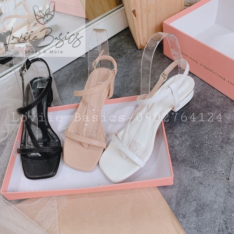 DÉP SANDAL NỮ LOVIIE BASICS - GIÀY SANDAL NỮ QUAI MẢNH GÓT ĐẾ VUÔNG THẤP ĐƠN GIẢN S200518