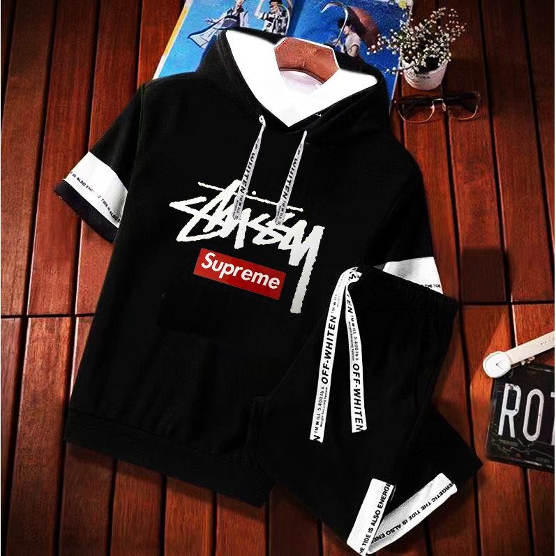 Set Áo Hoodie Tay Lỡ + Quần Lửng Phong Cách Hàn Quốc Cho Bé Trai Size S-4XL
