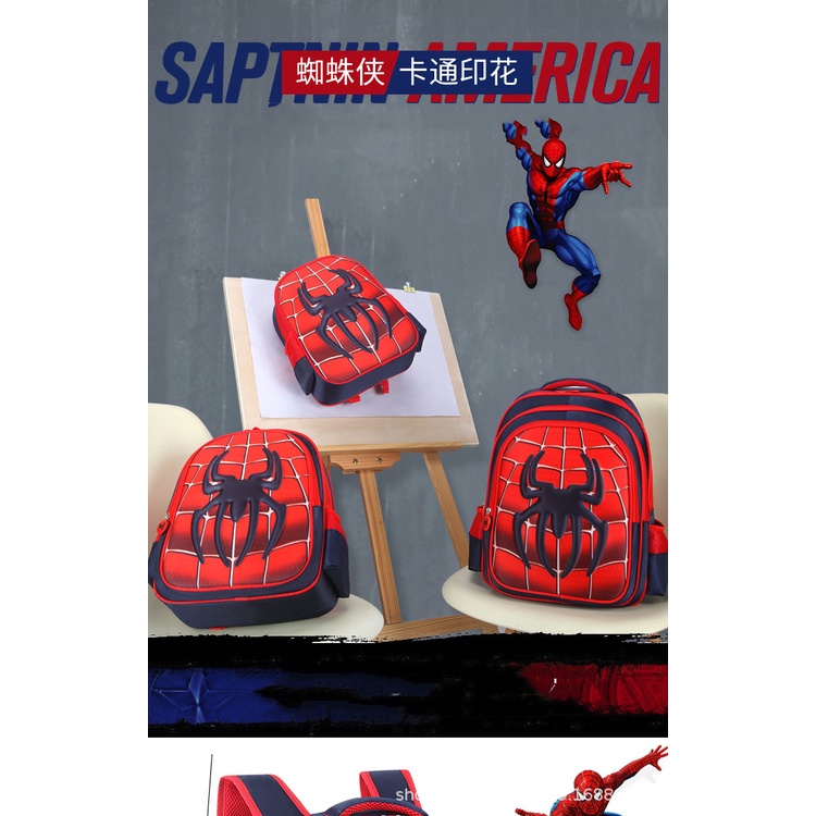 Cặp học sinh 💖 balo bé gái bé trai tiểu học hình hoạt 3D người nhện