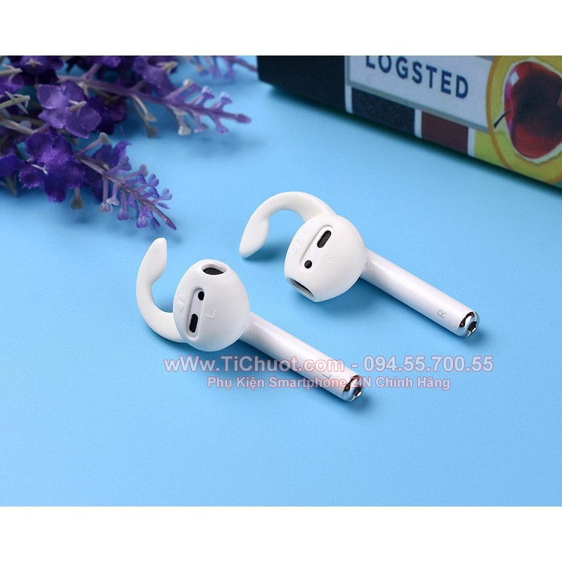 [1 cặp] Nút cao su bọc Tai Nghe Bluetooth Apple AirPods (hoặc tai iPhone) có sừng móc thể thao