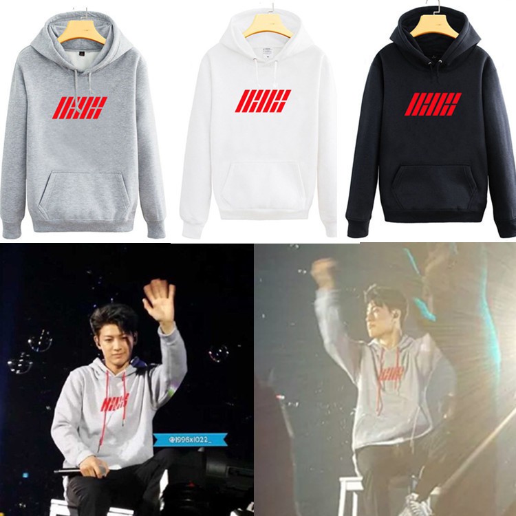 Áo Hoodie Lót Nhung In Hình Nhóm Nhạc Ikon Phong Cách Hàn Quốc Thời Trang Xuân Thu Mới Cho Nam Nữ