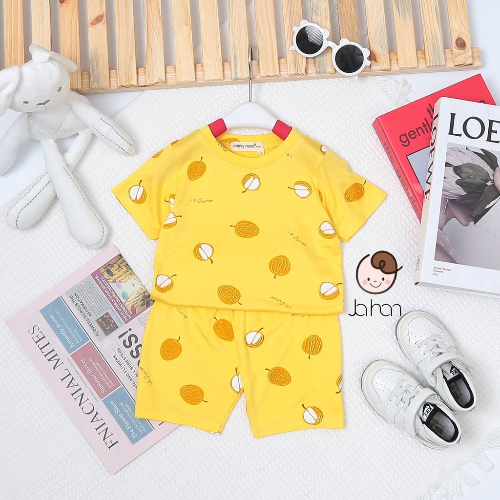 [SALE] Bộ Cộc Tay Cho Bé Trai, Bé Gái Minky Mom Vải Thun Lạnh Hoạ Tiết Trái Cây, Đồ Bộ Cho Bé Mặc Nhà MKM2203