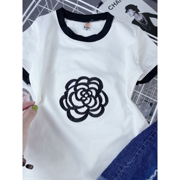 [SET BÉ GÁI] Bộ áo thêu hoa hồng chân váy jean cho bé gái(8-28kg)