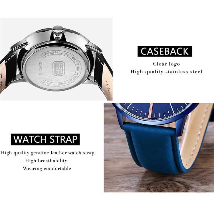 Đồng hồ nam MINI FOCUS MF0115G.01 dây da thật màu đen viền thép không gỉ màu bạc 3 kim hàng chính hãng cao cấp Nhật Bản | BigBuy360 - bigbuy360.vn