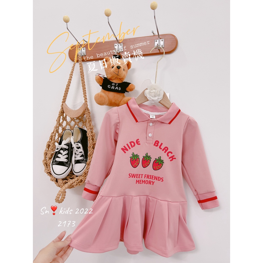 Váy bé gái đuôi cá dài tay cổ bẻ cho bé gái 10-22kg
