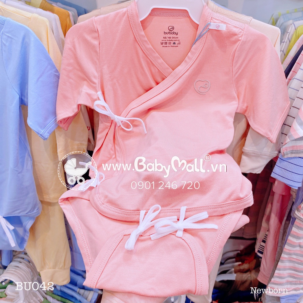Bodychip Bubaby cài chéo ngắn tay vải siêu mát mịn size 3-5kg BU042