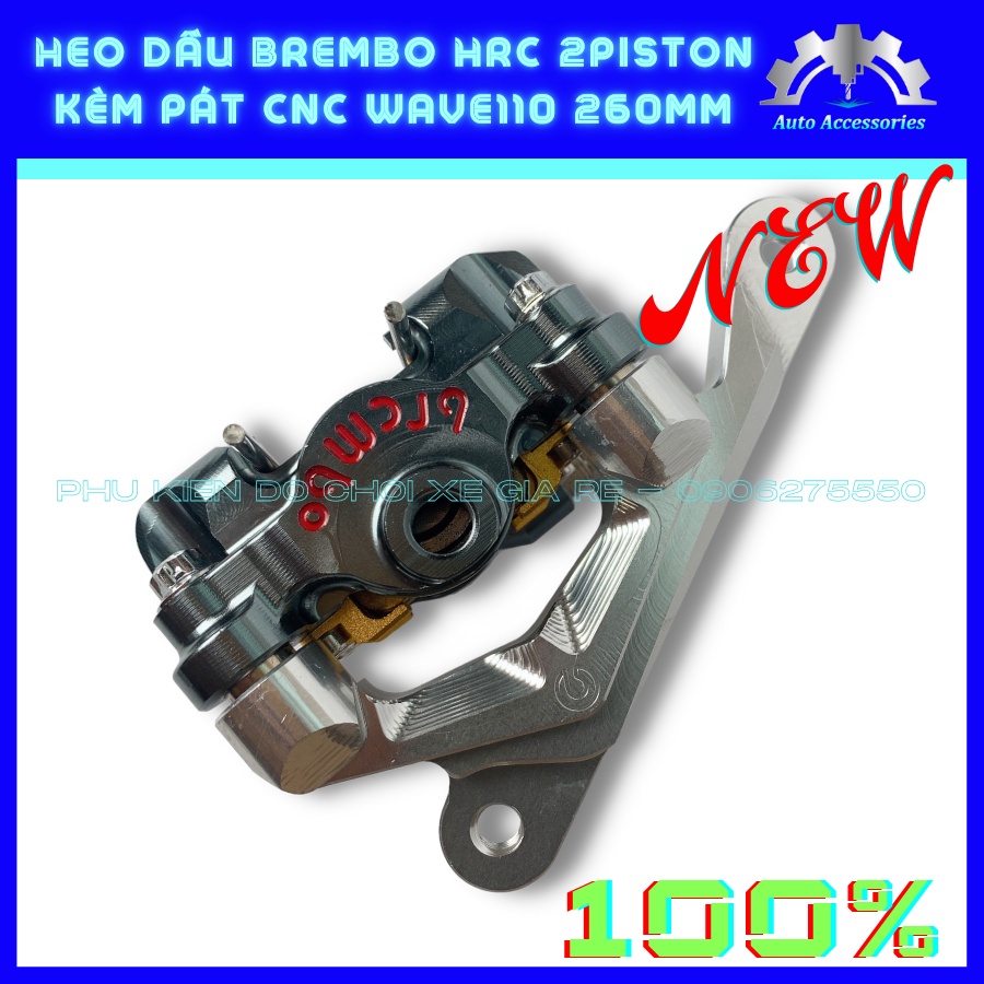 HÓT 100% - Heo Dầu Trước Brcmbe HRC 2piston KÈM PÁT CNC gắn Trước Wave Lớn Waves110 Wave RSX đi đĩa Size 260mm - CÓ LẺ