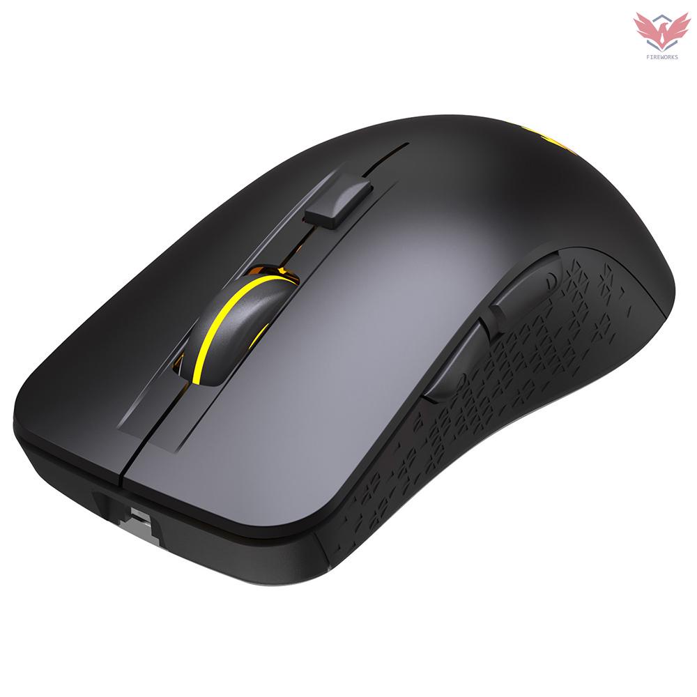 YWYT Rechargeable Mouse 2.4G Wireless Mouse with USB Receiver BT 5.1 Wireless Mouse 3 Adjustable DPI Levels/ 6 Buttons Black