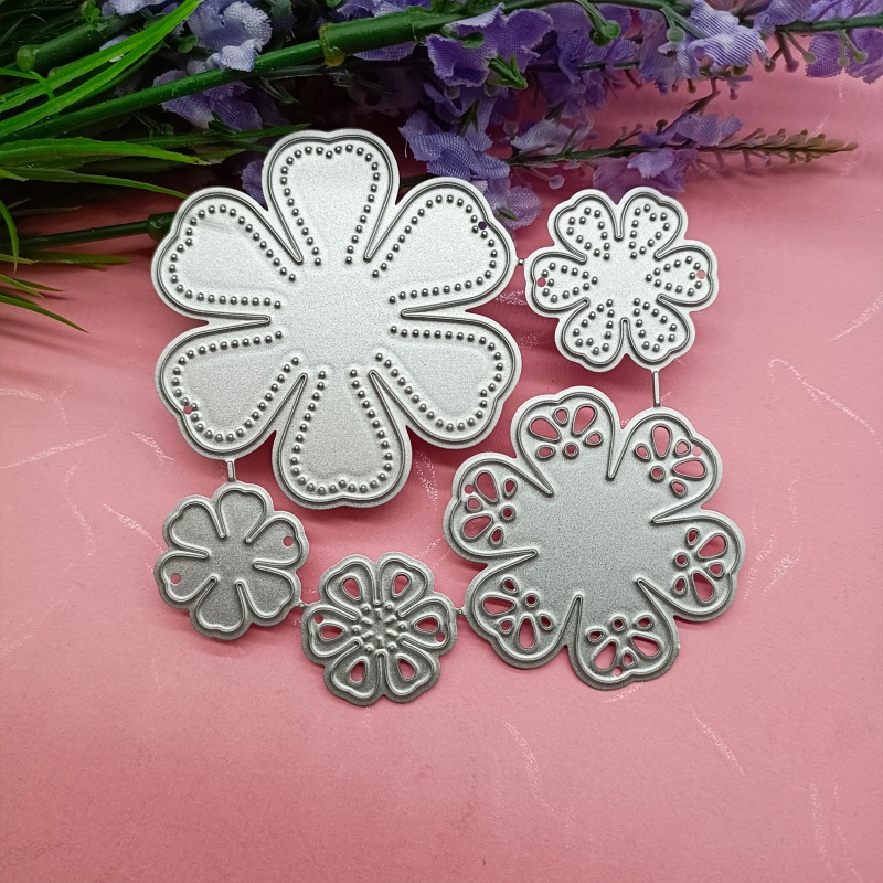 Khuôn Cắt Giấy Kim Loại Khung Hoa Năm Cánh Xinh Xắn
