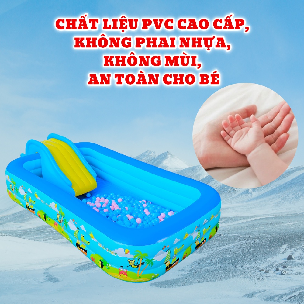 Bể bơi cho bé, hồ bơi phao trẻ em HERO KIDS cao cấp loại dày, đầy đủ kích thước 1m2, 1m5, 1m8, 2m1, 2m6