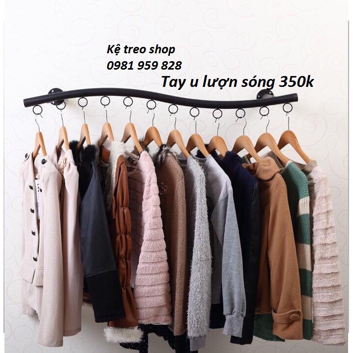 Tay U bắn tường treo quần áo lượn sóng dài 1,2m