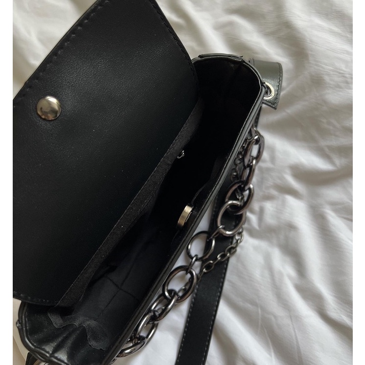 Túi da mini đeo vai kèm chain
