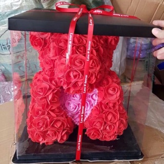Combo 1 phôi gấu 35cm và 5 bịch hoa xốp 2.5cm