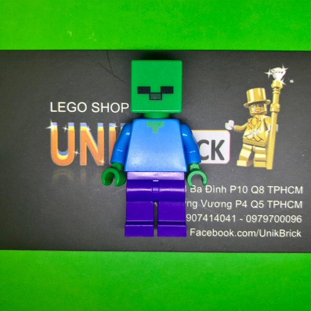 Lego UNIK BRICK Zombie trong chủ đề Minecraft chính hãng (như hình)