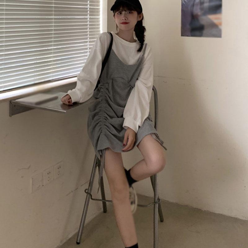 Đầm Giả Hai Lớp Phong Cách Hàn Quốc Dành Cho Nữ