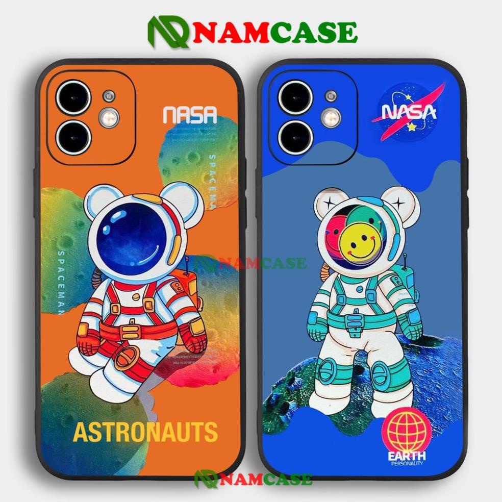 Ốp lưng iPhone phi hành gia cạnh viền vuông silicon mềm dẻo cho iphone 6/6s/7/8/X/XS/XR/11/12/13 Pro Plus Max cute