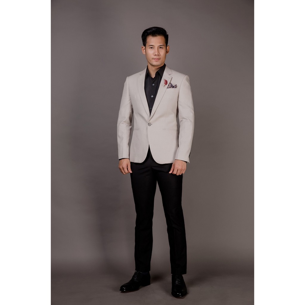 Áo Khoác Giả Vest Nam Blazer Mon Amie Hàng Xuất Khẩu Màu Trơn