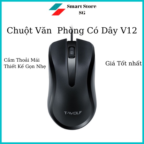 Chuột máy tính T-WOLF Model V13,Chuột máy tính có dây cắm USB Chuyên Dùng Cho Làm Việc văn Phòng