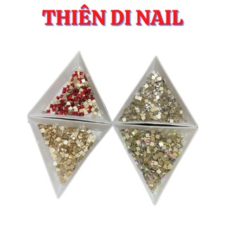 Đá size nhỏ hình chữ nhật/vuông gắn móng tay - Đá sáng, không bong chân Thiên Di Nail
