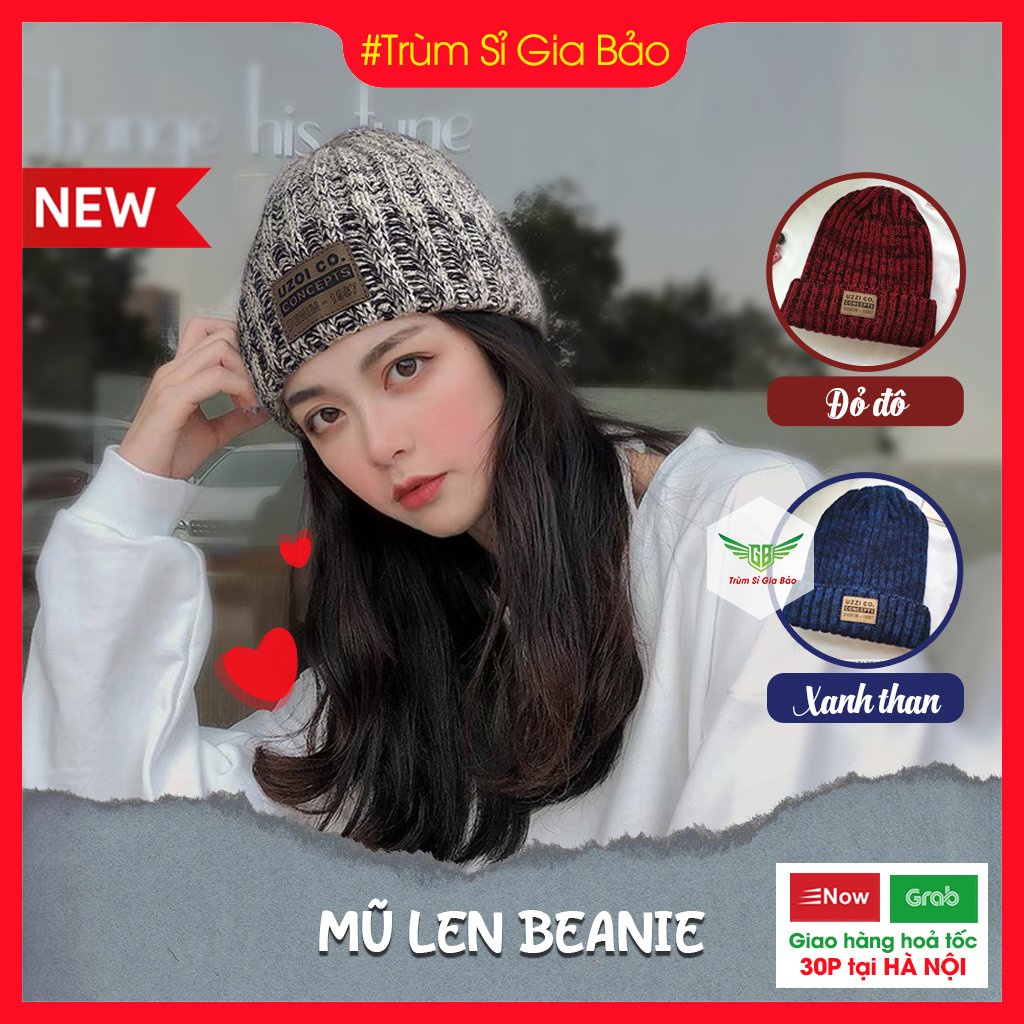 Mũ len nam nữ mùa đông thời trang Hàn Quốc cá tính, nón beanie trùm đầu unisex nhiều màu sắc.