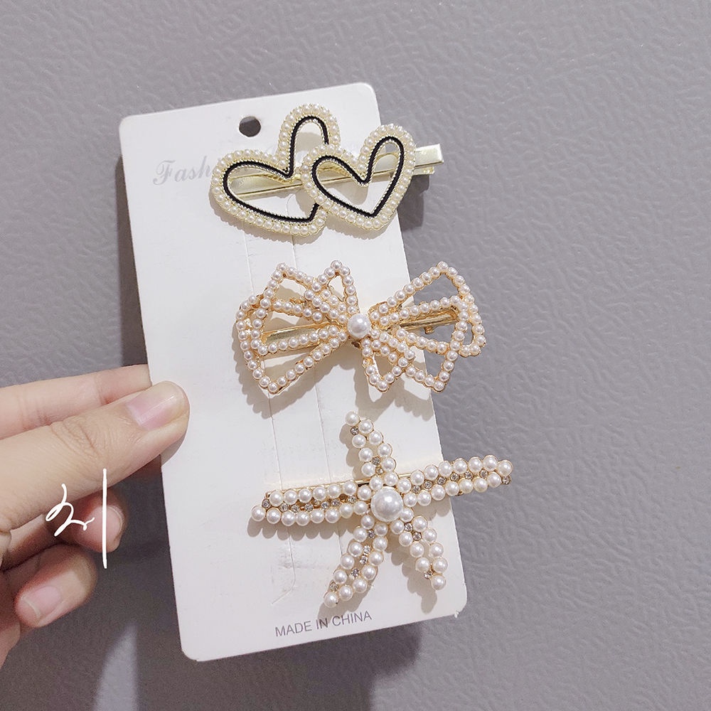 Kẹp Tóc Mái Đính Đá Phong Cách Hàn Quốc Cho Nữ