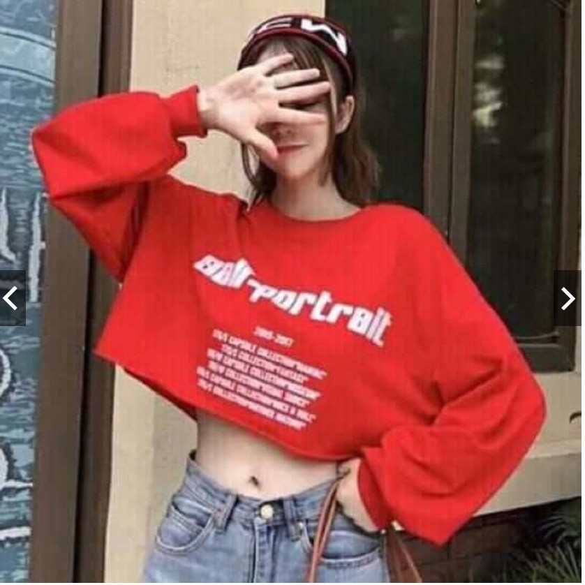 Áo CropTop tay dài Salf-portrait (Form Rộng) - Vải chất dày và đẹp - Đánh giá 4.7/5