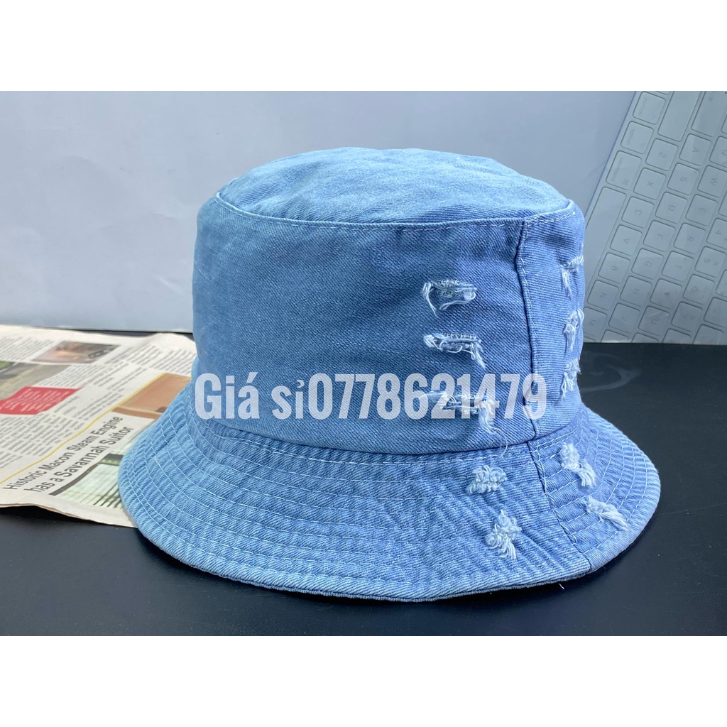 Nón Jean bucket hàn quốc - Mũ vành Rin rách + 2 mặt cực chất thời trang nam nữ