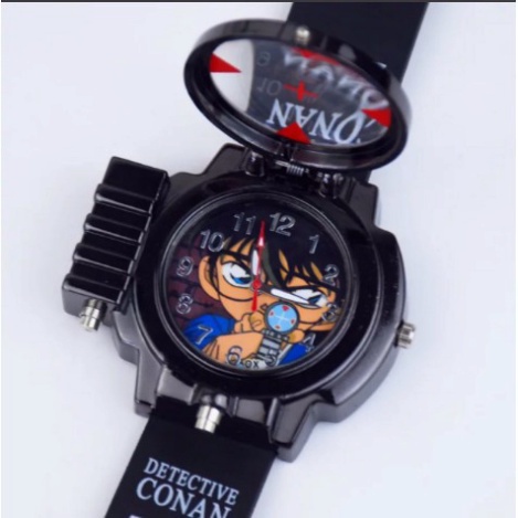 ĐỒNG HỒ TRẺ EM CÓ HÌNH CONAN _ ĐEO TAY BẤN CÓ ĐÈN LAZER