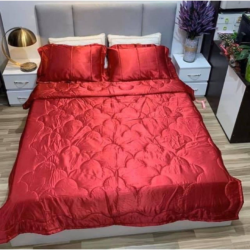 BỘ PHI LỤA 5 MÓN MÀU ĐỎ TƯƠI