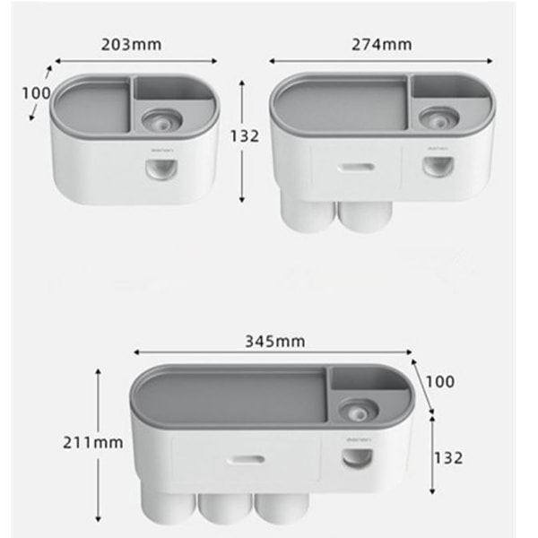 Bộ Dụng Cụ Lấy Kem Đánh Răng Tự Động Lý Tưởng, Giá Đỡ Máy Ép Kem Đánh Răng Gắn Tường Phòng Tắm