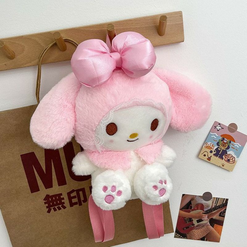 Ba lô Hình Thỏ Melody Nơ Hồng 2 Kích Cỡ