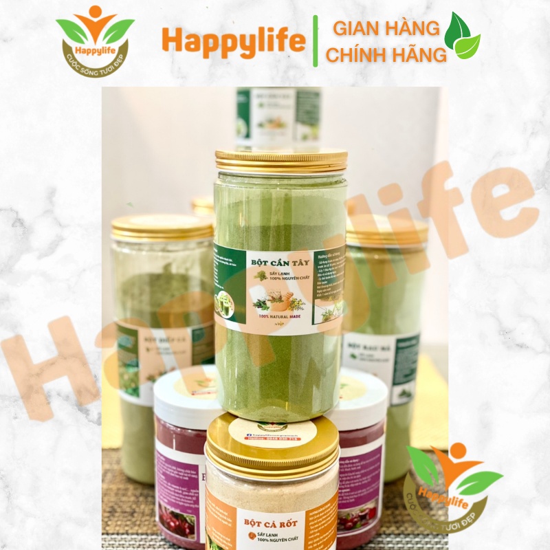 Bột cần tây Happylife 💥 CAO CẤP 💥 Bột cần tây sấy lạnh hộp 500g hỗ trợ giảm mỡ, bổ sung vitamin, tăng cường đề kháng