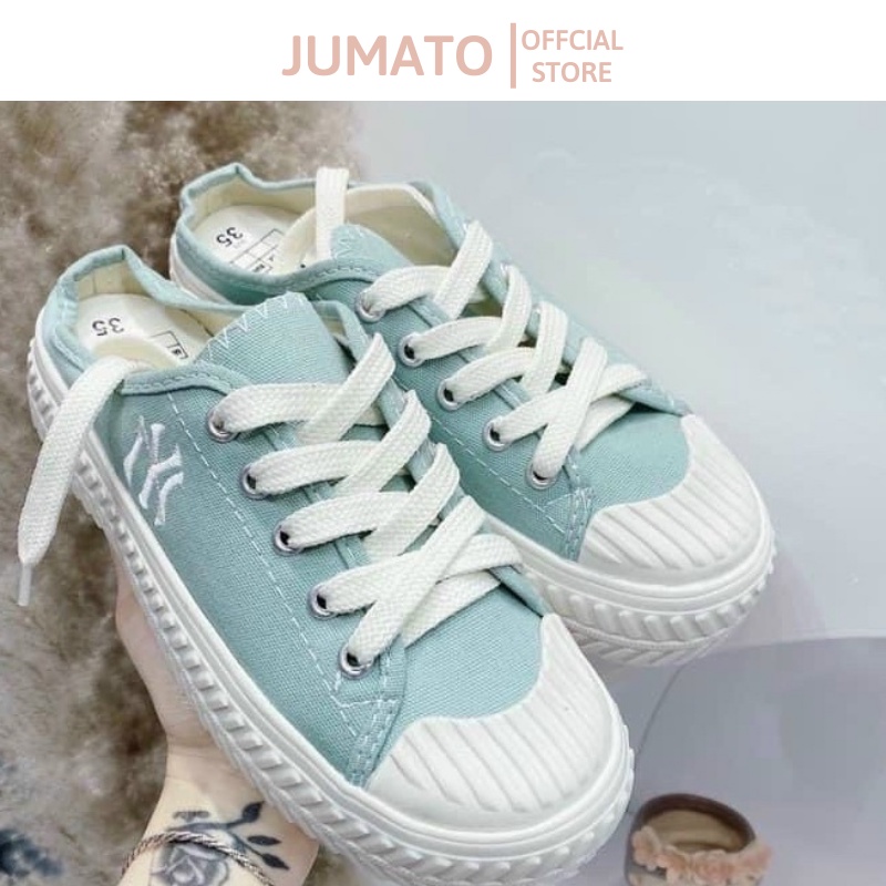 Giày sục thể thao nữ thêu chữ N.Y đế cao 3cm JUMATO