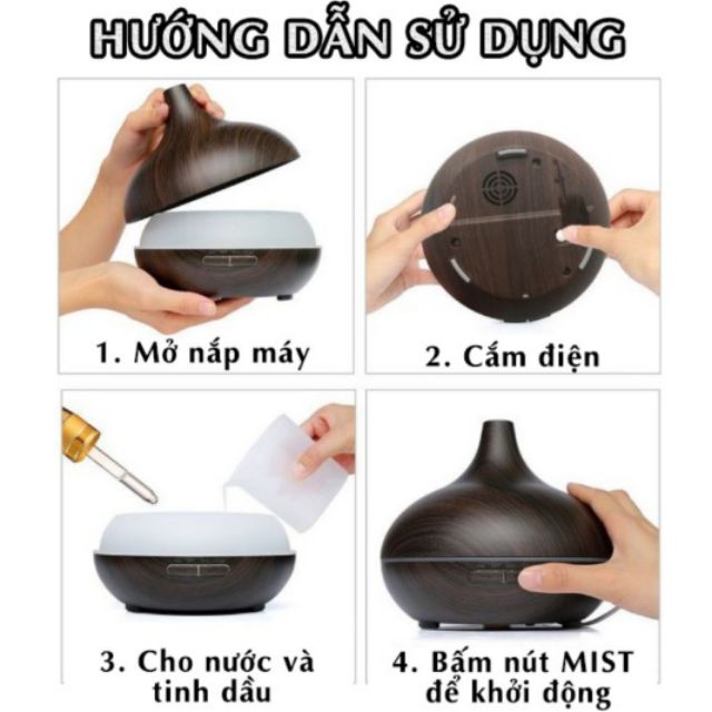 Máy Khuếch Tán Tinh Dầu Chóp Dài Cỡ Lớn 550ML