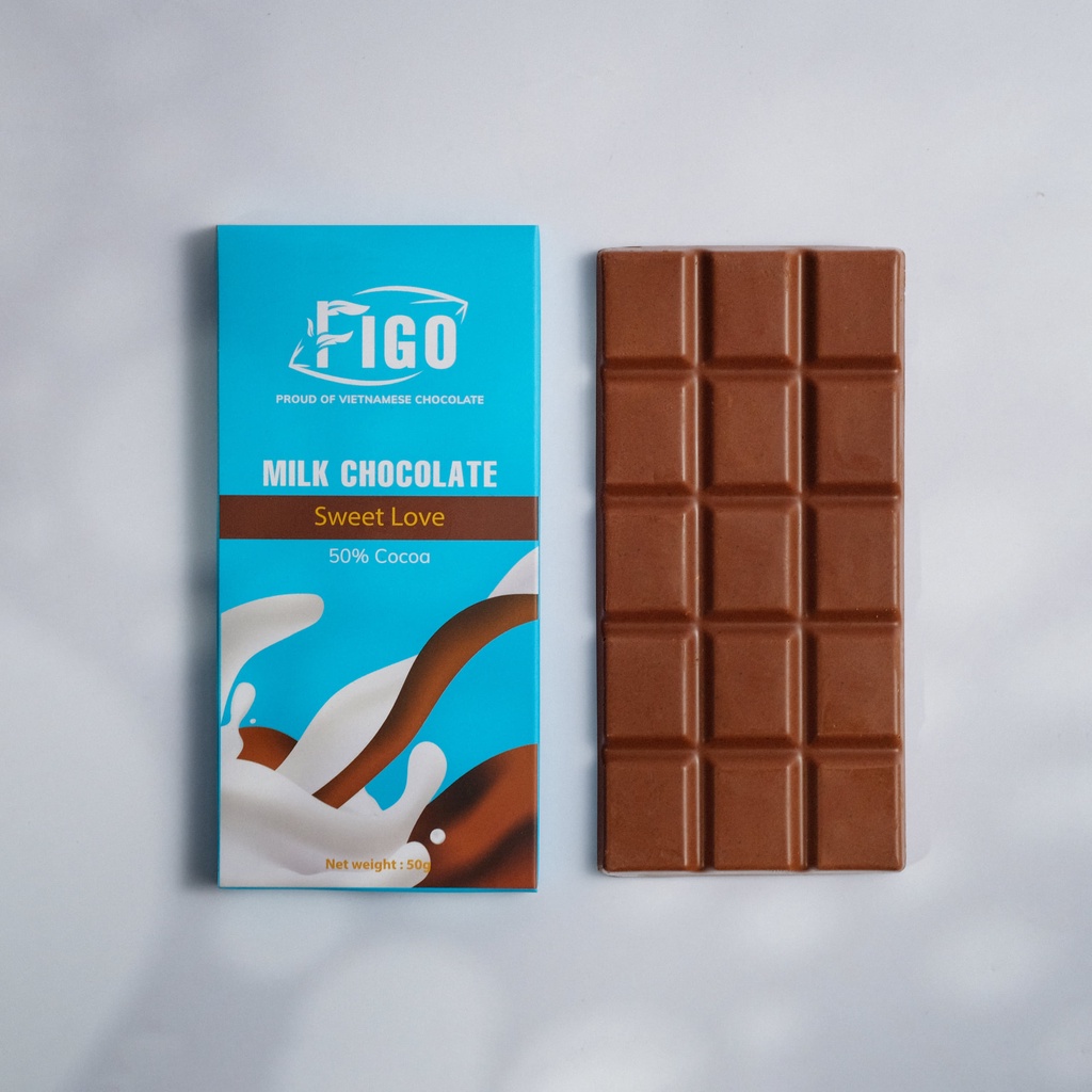 [THÙNG SỈ 50 HỘP ĐỦ 7 VỊ 50G] Kẹo socola sữa siêu ngon 50g đủ vị FIGO, đồ ăn vặt văn phòng bán chạy