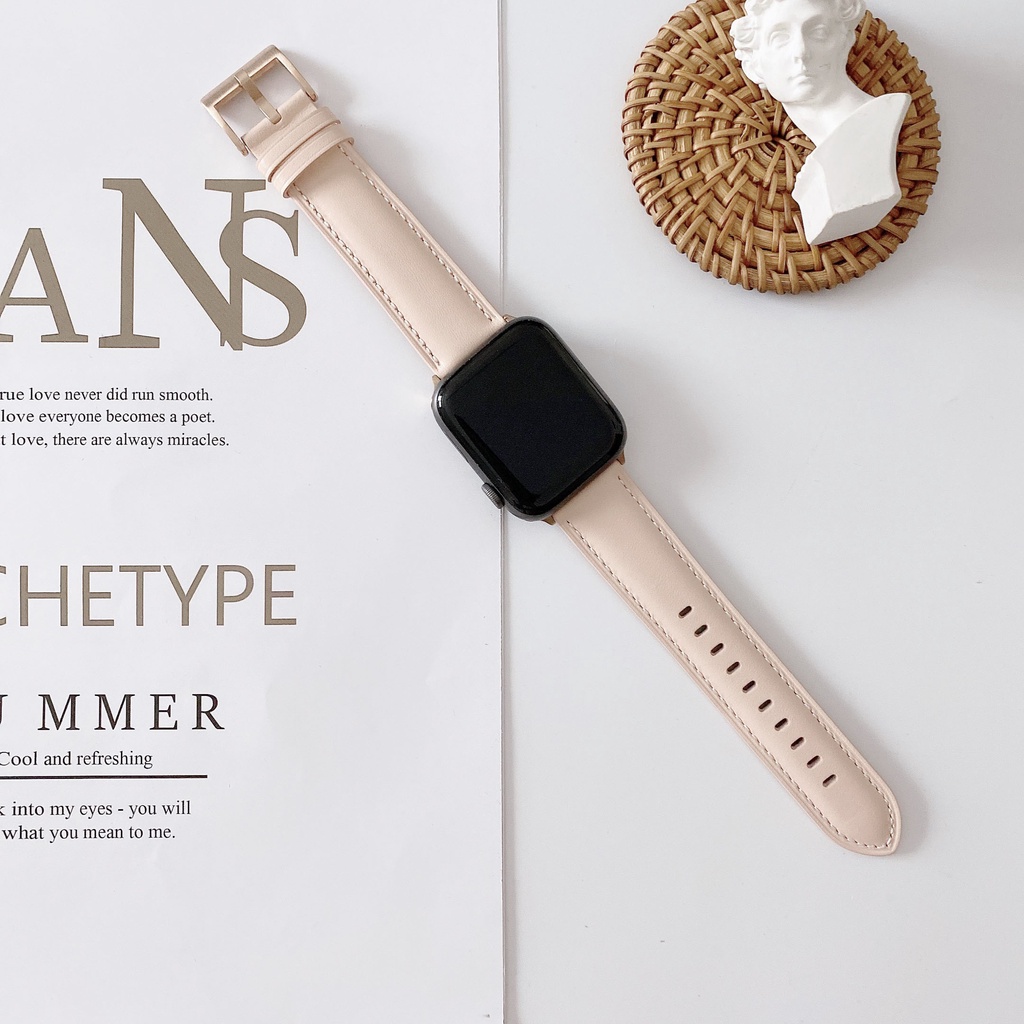 Dây Đeo Bằng Da Thật Cho iWatch Ultra 49mm series 8 7 6 5 4 3 2 1 45mm 41mm 44mm 40mm 42mm 38mm