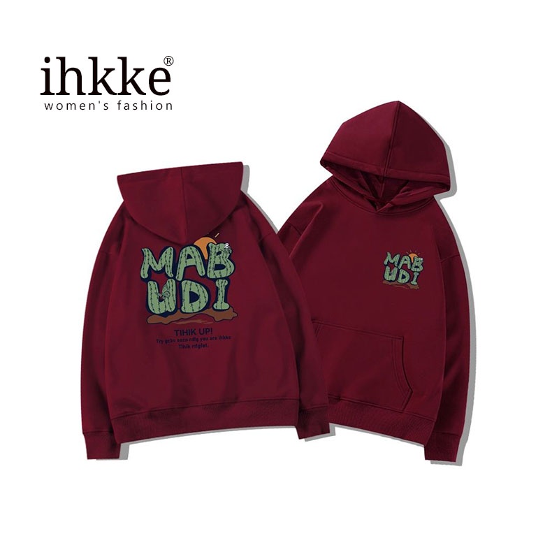 ihkke Áo hoodie Tay Dài oversize Thiết Kế Đường Phố Thời Trang Mùa Thu Mới Cho Nữ
