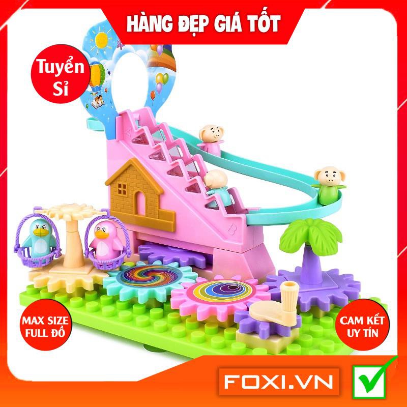 Bộ Đồ Chơi Đường Ray Bãi Biển-Xếp Hình Công Viên Nước-Lego Kích Thích Trí Thông Minh-Khéo Léo