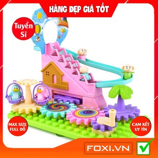 Bộ Đồ Chơi Đường Ray Bãi Biển-Xếp Hình Công Viên Nước-Lego Kích Thích Trí Thông Minh-Khéo Léo