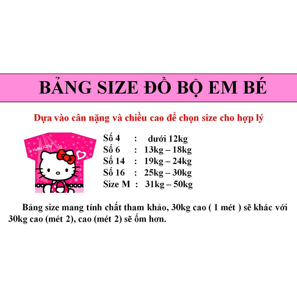 Đồ bộ bé gái bé trai mặc nhà 35kg in bò sữa doremon kitty hoạt hình dễ thương chất thun mềm mịn mát DBRBD SIZE S