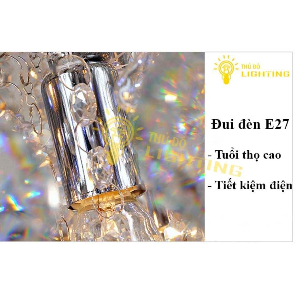 Đèn Ốp Trần Phòng Khách Pha Lê Tròn THỦ ĐÔ LIGHTING Sử Dụng Hoàn Toàn Pha Lê Trắng Được Mài Dũa Tỉ Mỉ Tinh Tế 50174-600