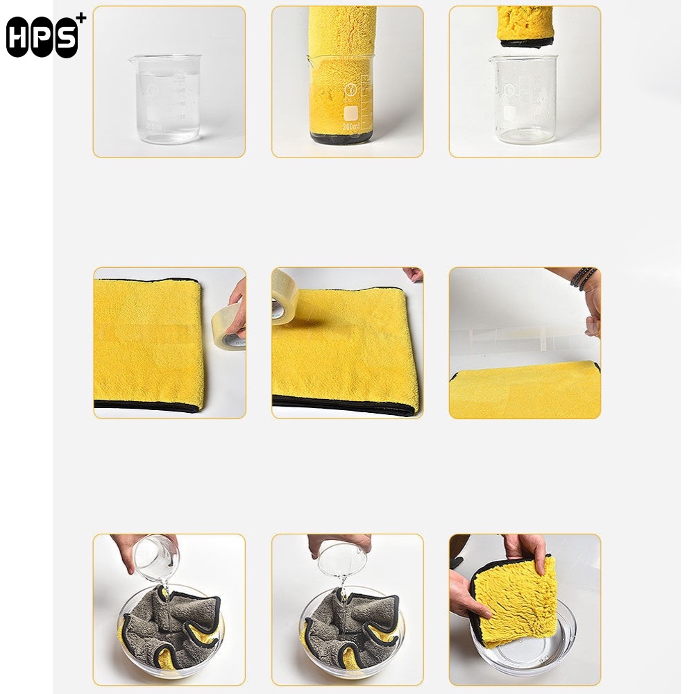 Khăn lau ô tô microfiber chuyên dụng thấm hút nước nhanh, sợi bông mềm không rơi rụng