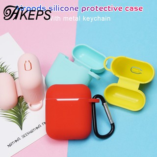 Vỏ bảo vệ hộp đựng tai nghe Bluetooth Apple Airpods có móc khóa