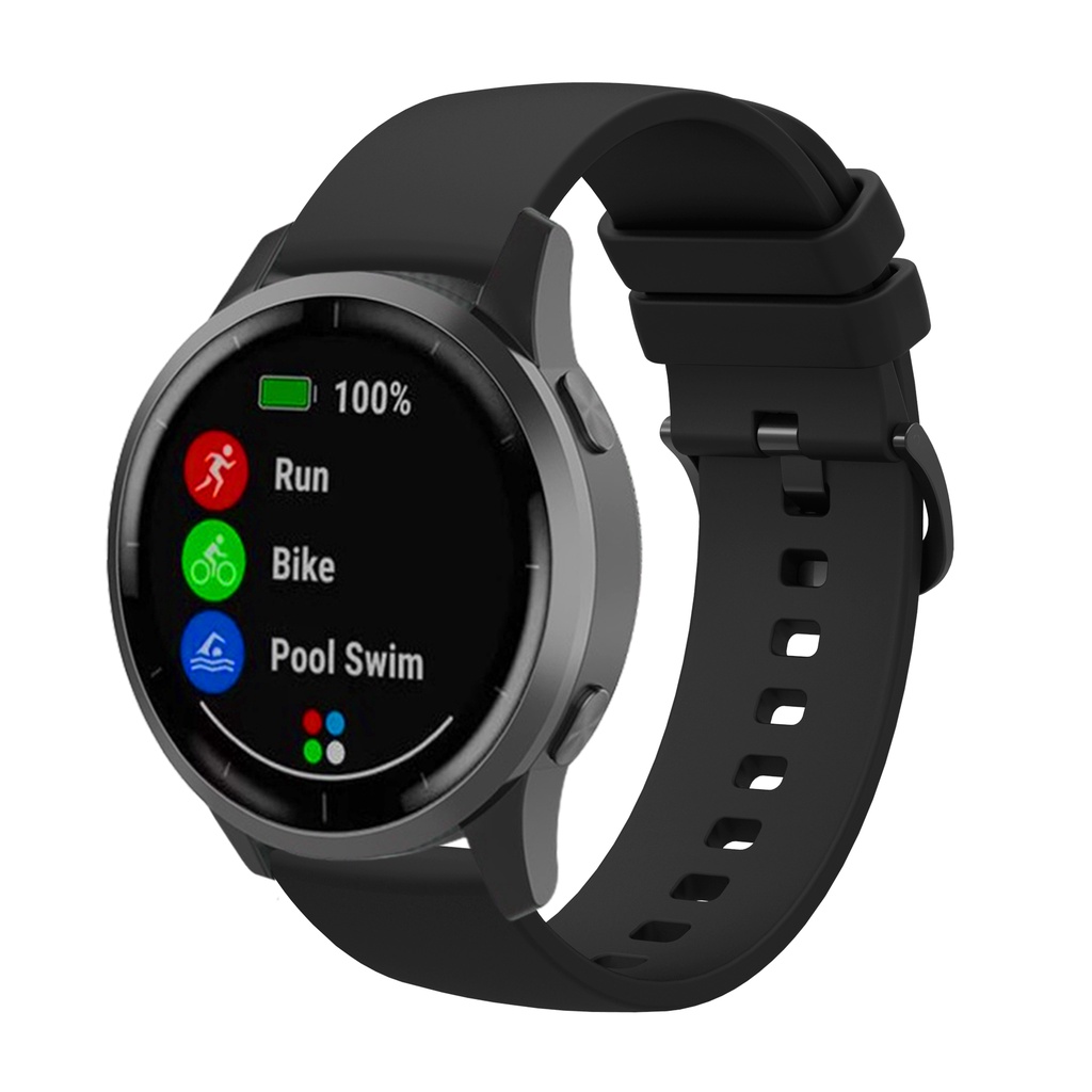 Dây Đeo Tay Bằng Silicone 18 20 22mm Cho Garmin Vivoactive 4S 4 3 Forerunner 158 245 245M 645 55 Venu 2 2s SQ