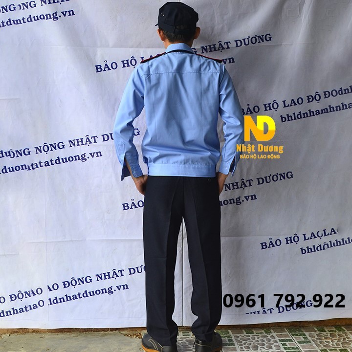 Đồng Phục Bảo Vệ Áo Dài Tay Vải Si Lai Budong  + Quần Cashme - BV03 Không Kèm Phụ Kiện